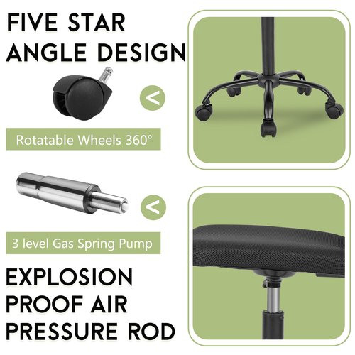 BestOffice Ergonomic Office Chair Desk Chair Mesh Computer Chair Armless Back Support Modern Executive Rolling Swivel Chair with Lumbar Support（Black）