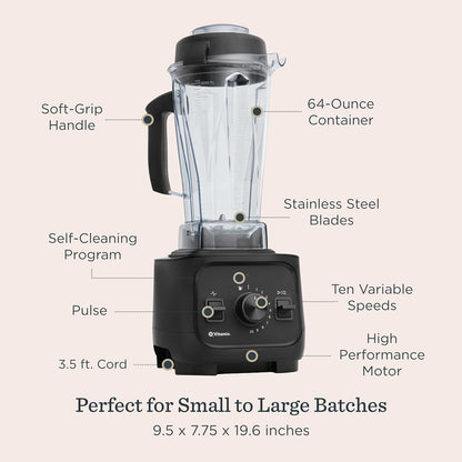 Vitamix VX1 Blender - Professional Kitchen Blender for Smoothies & Soups | 10-Speed, 64 Oz, Black