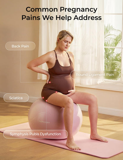 Momcozy BirthEase Maternity Ball Set, Birthing Ball with App Full-Journey Courses, BPA-Free PVC & Anti Burst Exercise Yoga Ball for Maternity, Labor, Physio, Recovery
