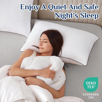 JOLLYVOGUE Queen Size Pillows - Soft Down Alternative Bed Pillows for Side & Back Sleepers | Set of 2