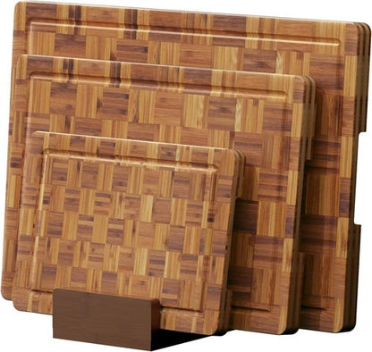 Bamboo Wood Cutting Board Set by [Brand Name] - Large 3-Pack with Juice Groove for Vegetables, Fruits & Cheese