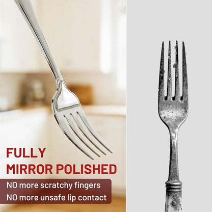 KIKCOIN 40-Pack Stainless Steel Silverware Set - Heavy-Duty Mirror Polished Cutlery for 8 | Perfect for Home, Kitchen, and Weddings