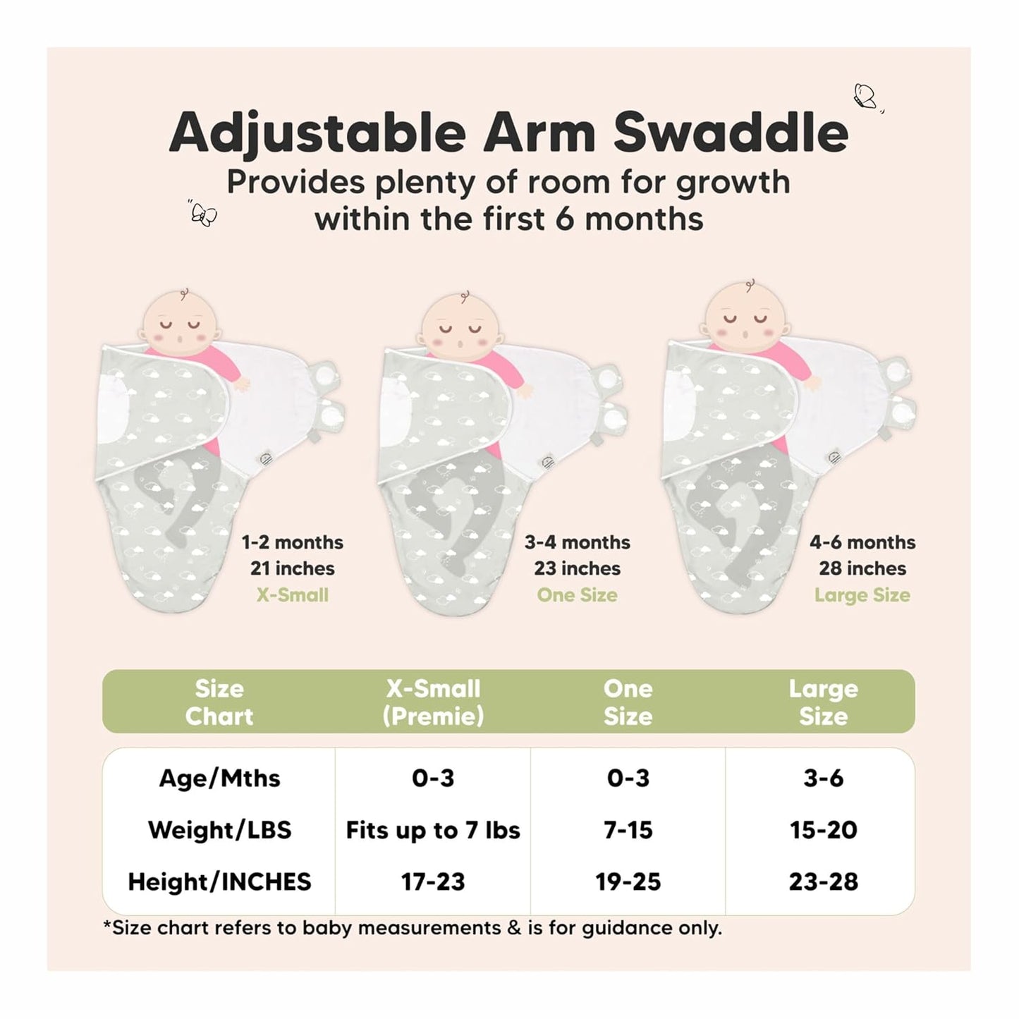 Skiennix Baby Swaddle Sleep Sacks - Soft & Durable 3-Pack for Newborns 0-3 Months | Easy Diaper Change