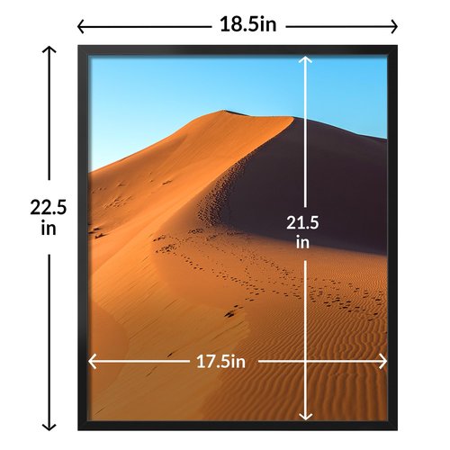 LaVie Home 18x22 Picture Frame for Wall Display, 18x22 Black Picture Frame with HD Plexiglas, 18 x 22 Photo Frame 1 Pack, Display Frame for Vertical or Horizontal, Classic Collection