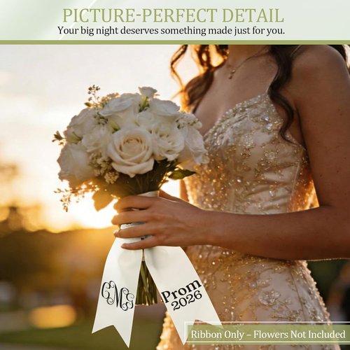 Hahafelt Custom Name Bouquet Sash - DIY Ribbon Kit for Weddings, Senior Night & Special Events
