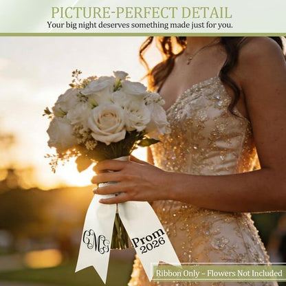 Hahafelt Custom Name Bouquet Sash - DIY Ribbon Kit for Weddings, Senior Night & Special Events