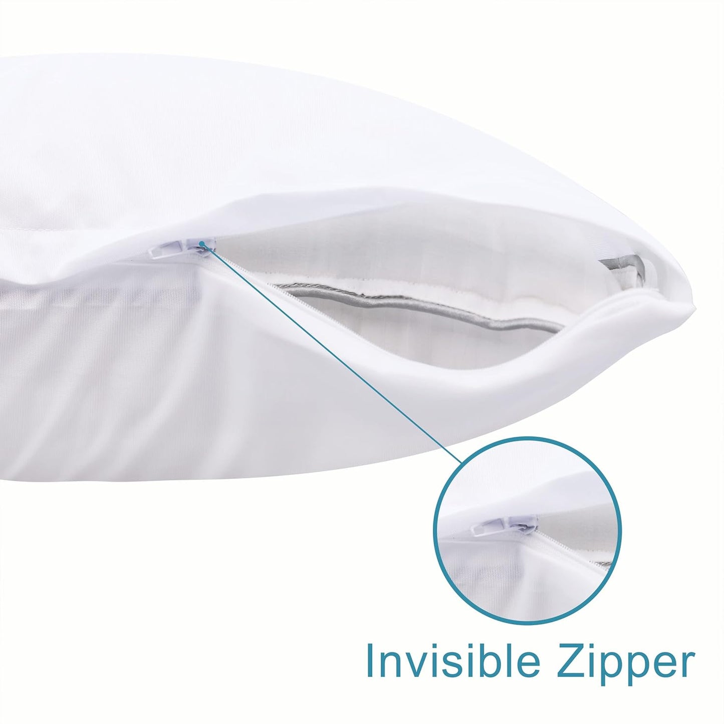 NTBAY Waterproof Pillow Protectors - Super Soft Zippered Cases | 20x26 Inches Pure White, 4 Pack