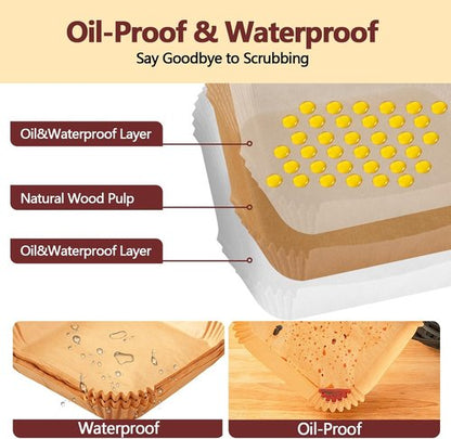 9 Inch Air Fryer Liners by [Brand Name] - 125PCS Heat Resistant Non-Stick Parchment Paper for Baking & Roasting