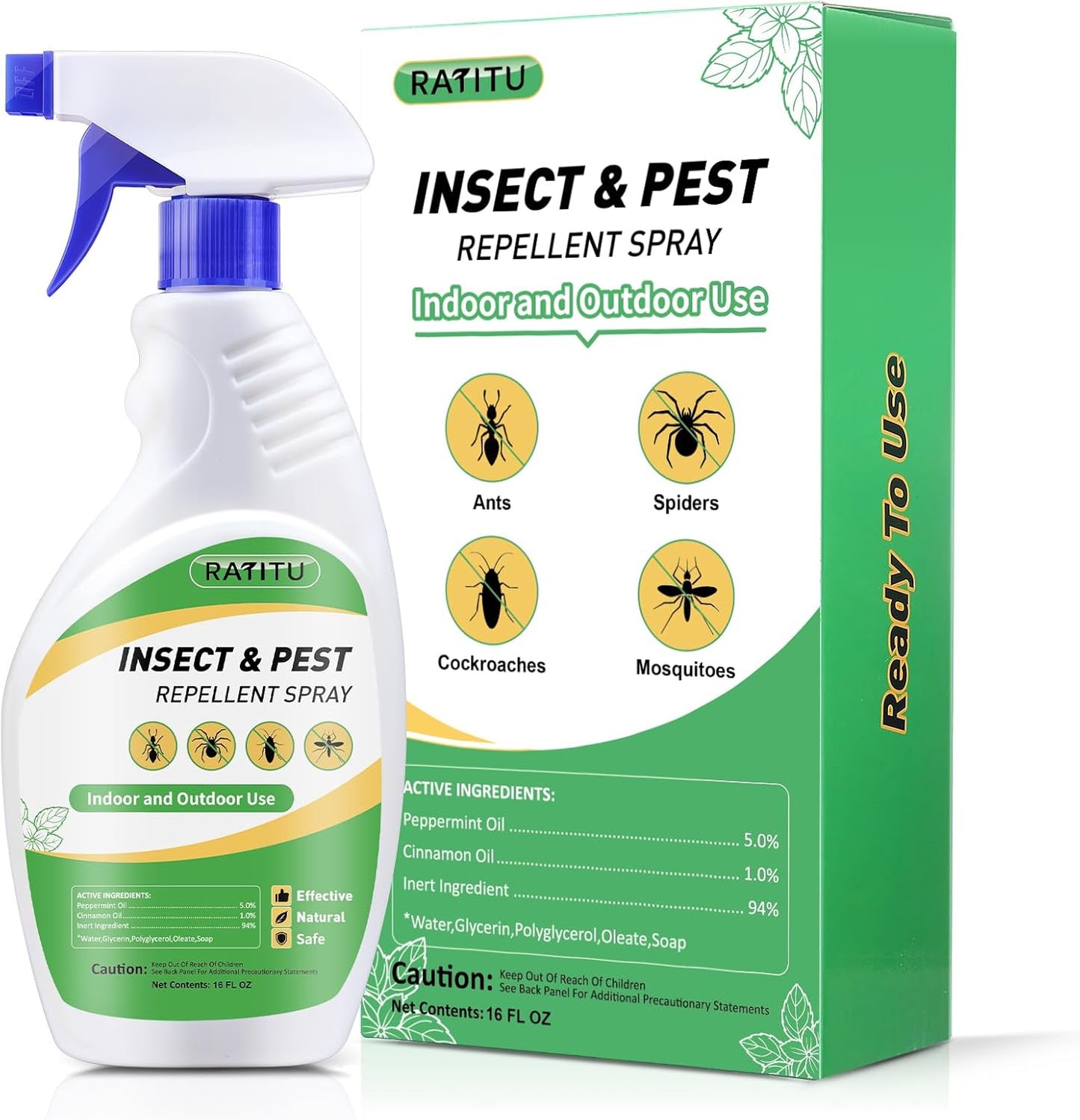 Peppermint Oil Insect Repellent Spray - 16 OZ Natural Formula for Ants, Spiders & Mosquitoes | Safe for Pets & Humans