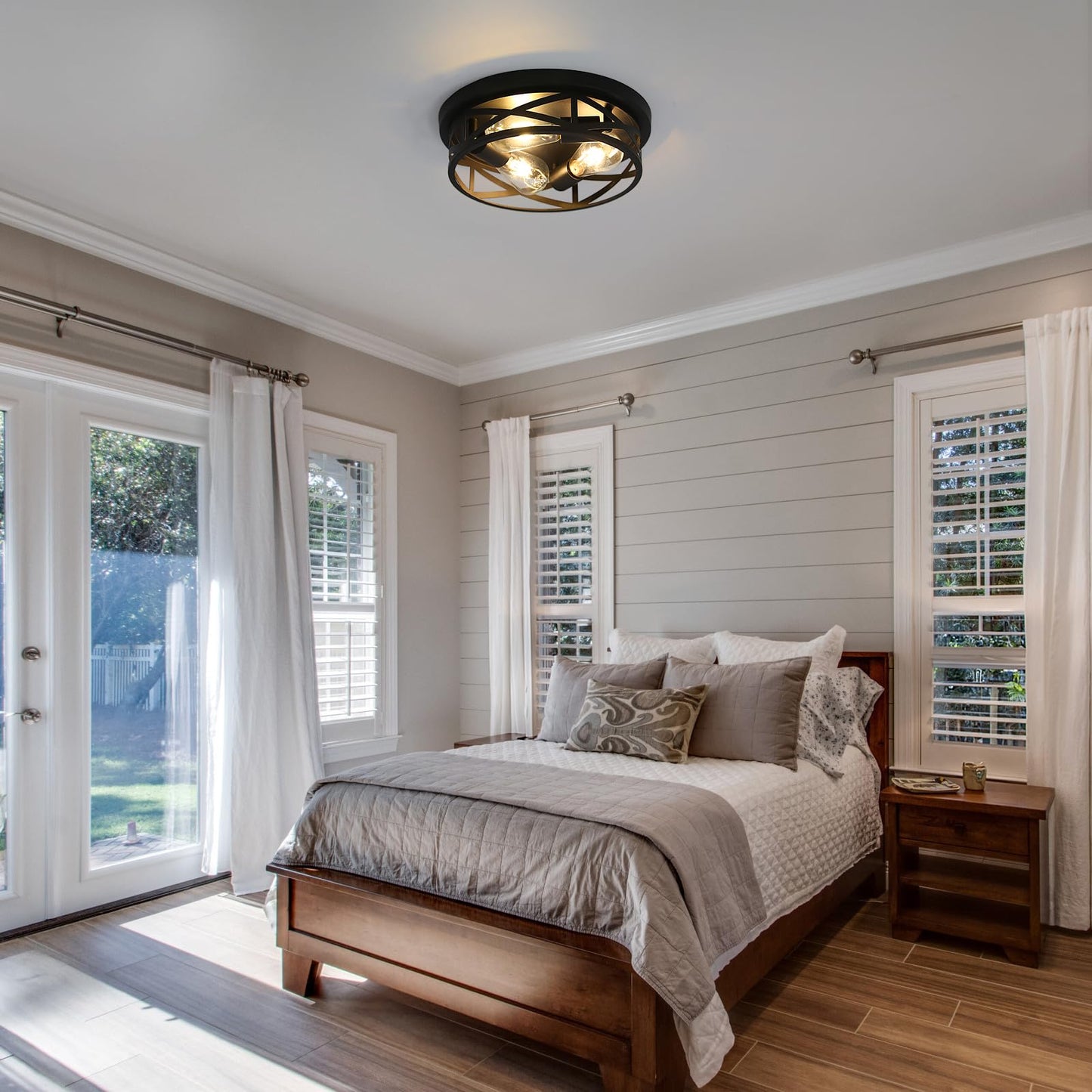 piano7797 13 inch Black Flush Mount Ceiling Light Fixtures,3-Light Modern Hallway Light Fixtures Ceiling, Black Light Fixture Ceiling Mount for Farmhouse,Kitchen, Bedroom 2 Pack