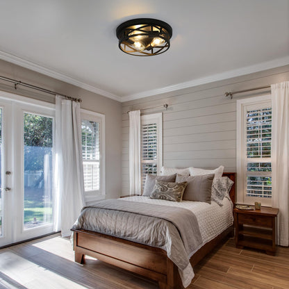 piano7797 13 inch Black Flush Mount Ceiling Light Fixtures,3-Light Modern Hallway Light Fixtures Ceiling, Black Light Fixture Ceiling Mount for Farmhouse,Kitchen, Bedroom 2 Pack