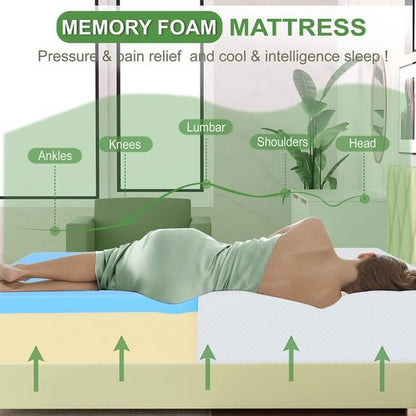 FDW | 5 Inch Twin Mattress | Medium Firm | Gel Memory Foam Mattress | White | Bed in a Box, CertiPUR-US Certified | Pressure Relief, Cooling Ventilated Foam | Washable Removable Cover