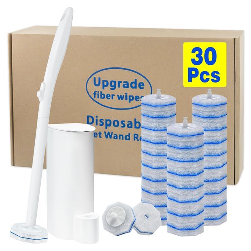 Disposable Toilet Brush and Holder Set, with 30 PCS Toilet Wand refills for Clorox.