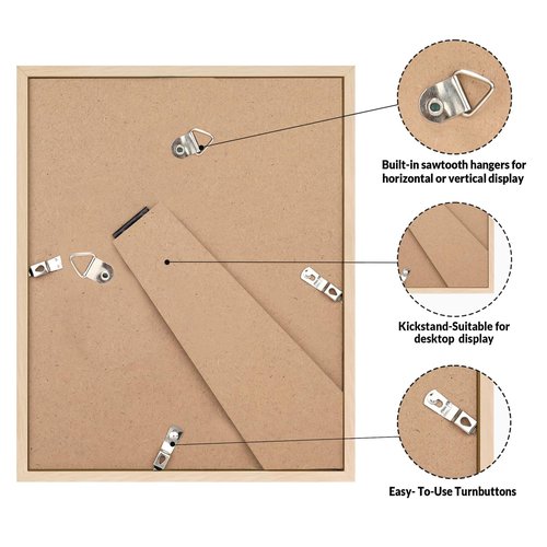 LaVie Home 5x7 Picture Frame for Wall Display, 5x7 Oak Picture Frame with HD Plexiglas, 5 x 7 Poster Frame 1 Pack, Display Frame for Vertical or Horizontal, Classic Collection