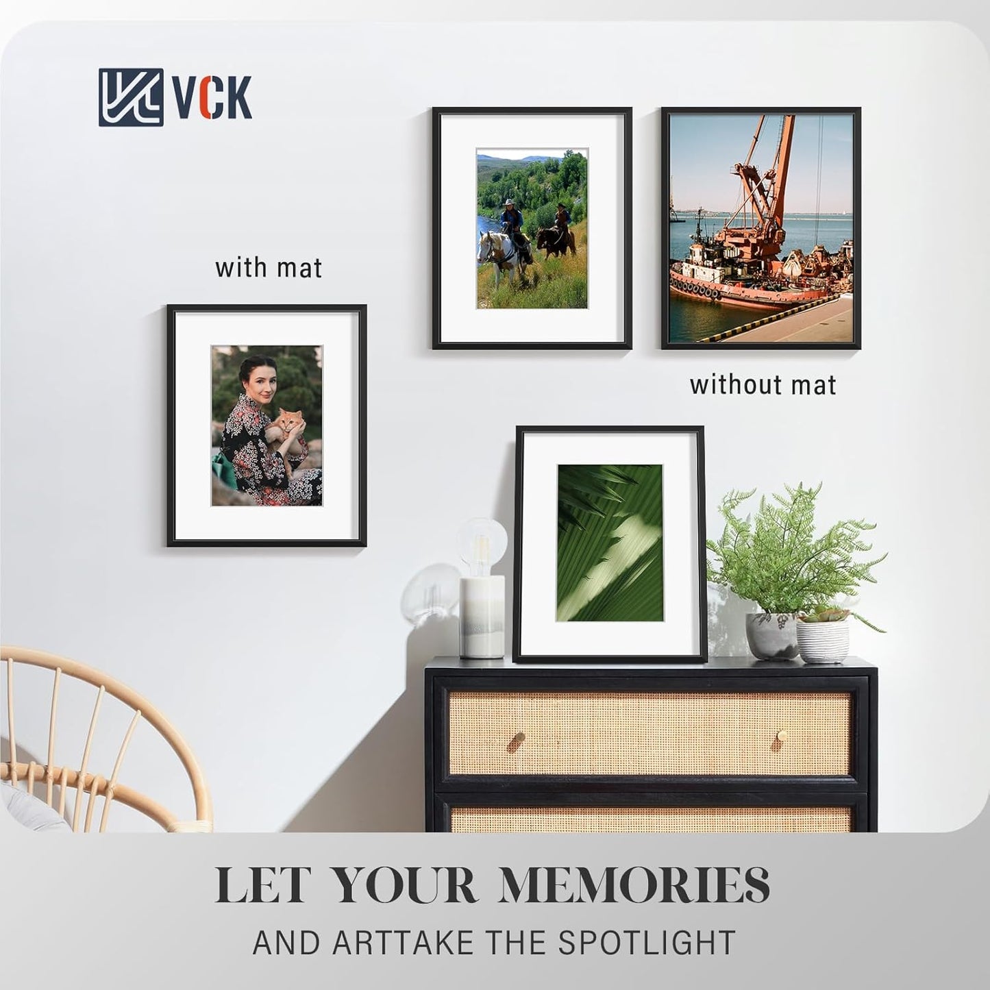 VCK 8x10 Picture Frame - High-End Aluminum Metal with Tempered Glass | Displays 5x7 or 8x10 Photos