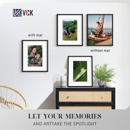 VCK 8x10 Picture Frame - High-End Aluminum Metal with Tempered Glass | Displays 5x7 or 8x10 Photos