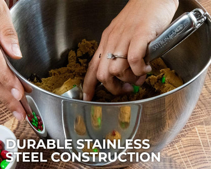 Saffron & Sage Stainless Steel Cookie Scoop - Heavy Duty 2 Tbsp with Comfortable Handles | Rust Resistant & Dishwasher Safe
