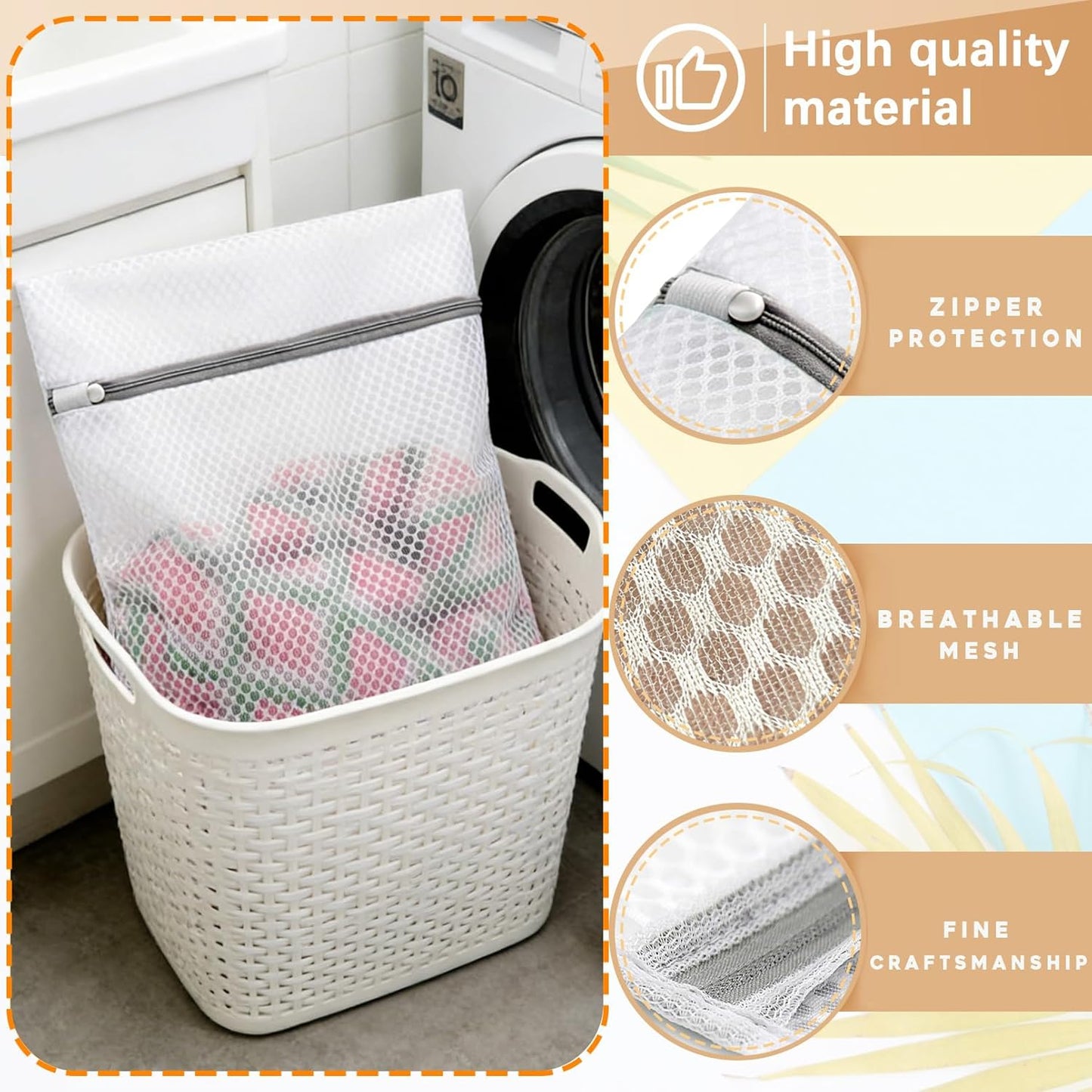 Premium Laundry Bags by Skiennix - Durable Double-Layer Honeycomb Mesh for Delicates | 10 Pcs, 12 x 16 Inches