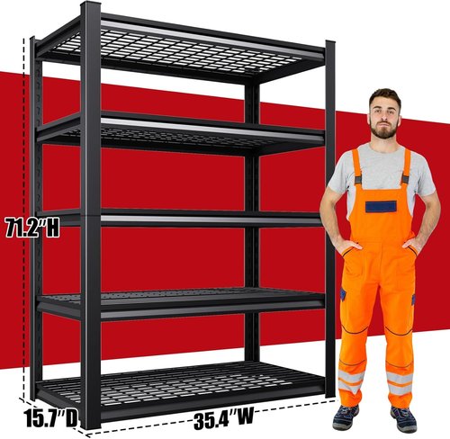 **Regine Switzerland 71" Heavy Duty Garage Shelving | Adjustable 5-Tier Metal Storage Unit, 3000LBS Capacity**