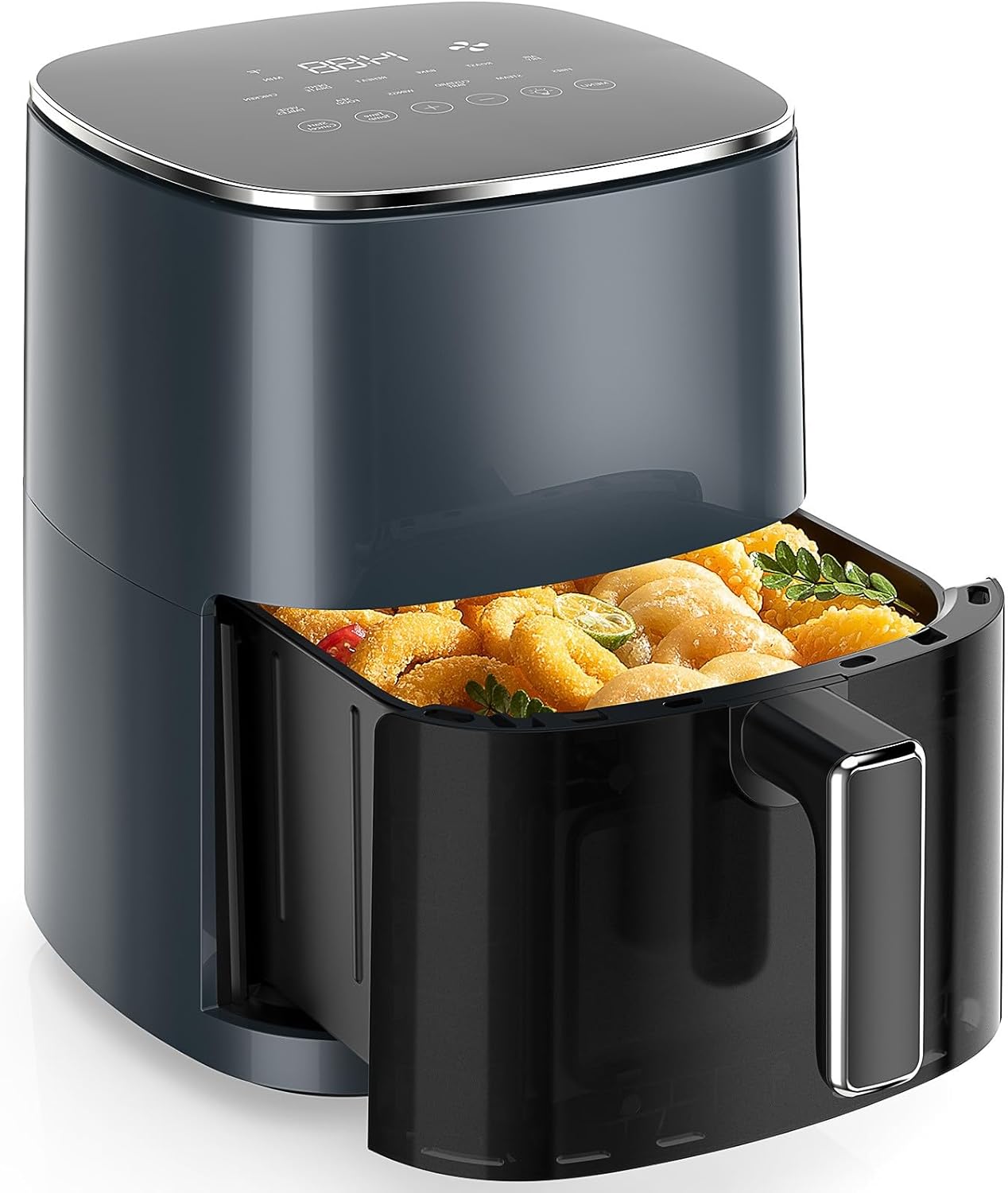 Sweetcrispy Air Fryer 6QT - 12-in-1 Square Oven with Window & Easy-Clean Basket | 400°F Rapid Air Technology, Grey