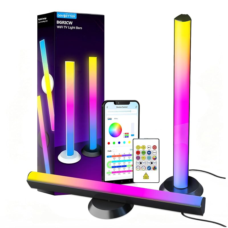 DAYBETTER Black LED Light Bar with RGBICW, WiFi, Music Sync, Alexa/Google Voice Control