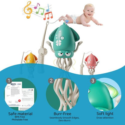 Treayes Electric Crawling Dancing Octopus Toy for Walking Baby Boy Girl 0-6 6-12 12-18 Months, Infant Tummy Time Musical Magic Dancing Squid Toy for 3 4 5 6 7 8 9 10 11 12 Toddler 1st Birthday Gift