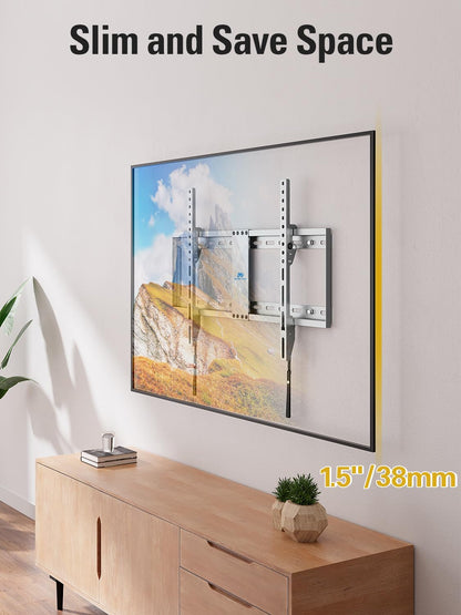 Mounting Dream TV Wall Mount for Most 37-75 Inch Televisions, Universal Tilt TV Mount Fits 16", 18", 24" Studs, Max VESA 600x400mm, 132lbs, Low Profile Flat Wall Mount Bracket, MD2968-LK