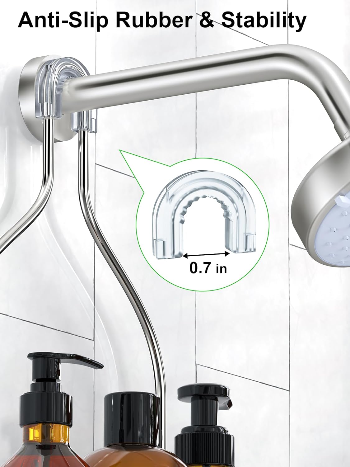SMARTAKE Hanging Shower Head Caddy - Rustproof Stainless Steel Bathroom Organizer | Silver Finish