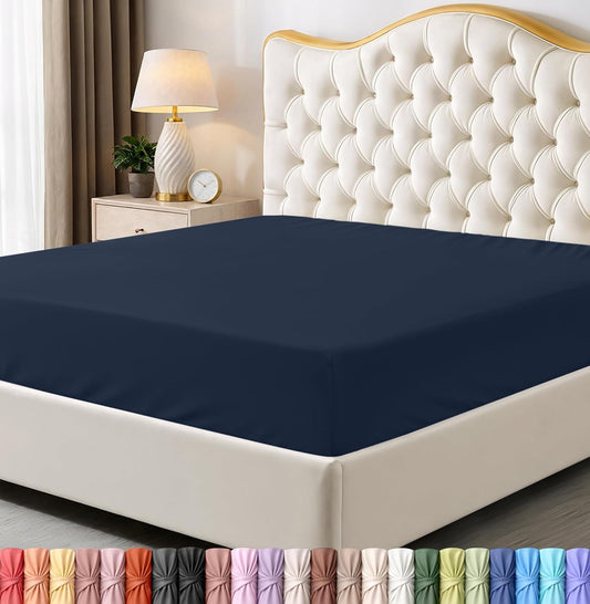 Utopia Bedding Full Fitted Sheet - Deep Pocket Microfiber - Soft & Fade Resistant - Navy Color