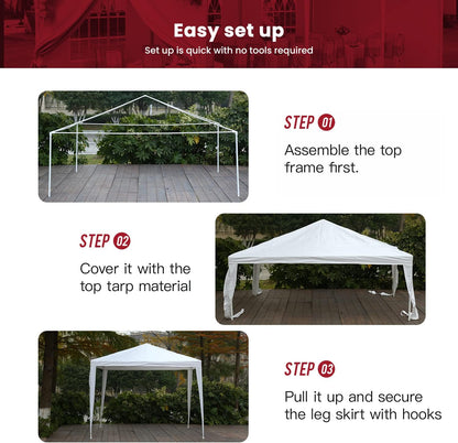 Skiennix 10x10 Waterproof Gazebo Canopy - Durable Outdoor Patio Tent for Weddings & BBQs