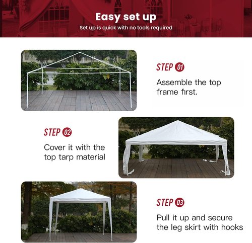 10x10 Gazebo Waterproof Outdoor Canopy - Durable Patio Tent for Weddings & BBQs