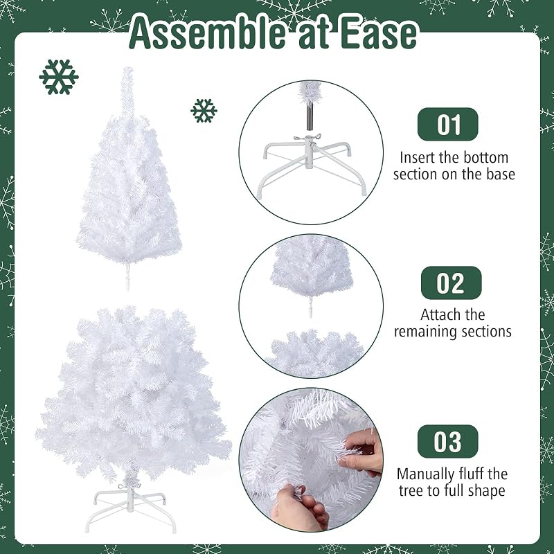 Costway 5ft Artificial PVC Christmas Tree with Stand - Indoor/Outdoor, White - Variation of THIS listing