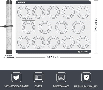 Skiennix Non-Stick Silicone Baking Mats - Premium Food Safe & Heat Resistant | Half Sheet Size (16.5" x 11.6")