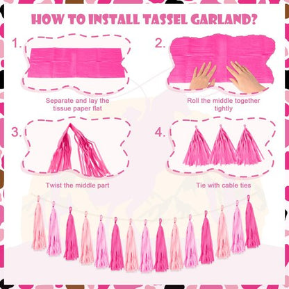 My First Rodeo Decorations Girl, Western Cowgirl 1st Birthday Party Decorations, Cowgirl Balloon Arch Kit Western Party Supplies Backdrop Tablecloth for 1st Rodeo Birthday Party Decor Girl