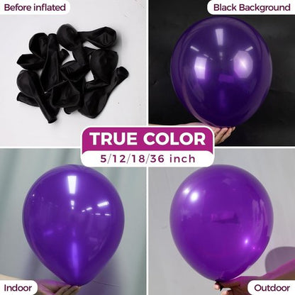 Bezente Dark Purple Latex Balloons - 30 Pack Large Round Balloons for Graduation & Party Decor