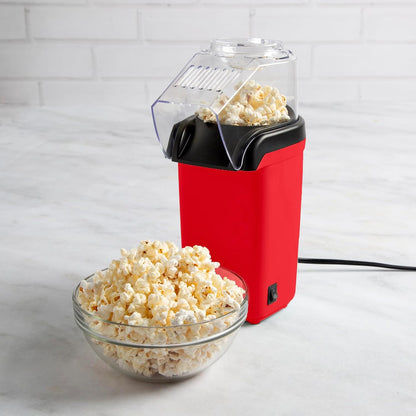 Tasty Hot Air Popcorn Popper - Healthy, Delicious Popcorn in Minutes | Built-In Measuring Cup & Butter Warmer, 8 Cups, Red