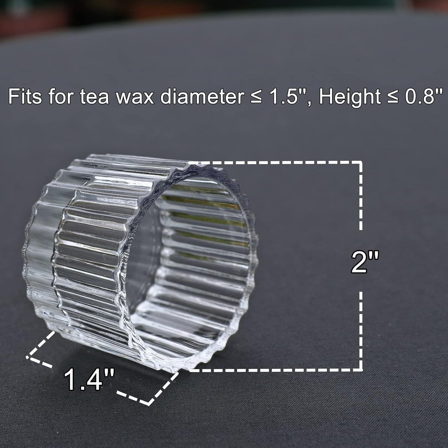 VOHO Clear Tealight Candle Holders - Set of 12 Glass Holders for Weddings & Home Decor (2'' x 1.4'')