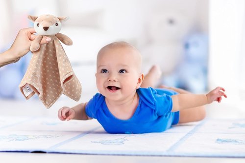 CREVENT Cozy Plush Baby Security Blanket - Soft Lovey for Boys & Girls | Adorable Brown Deer Design