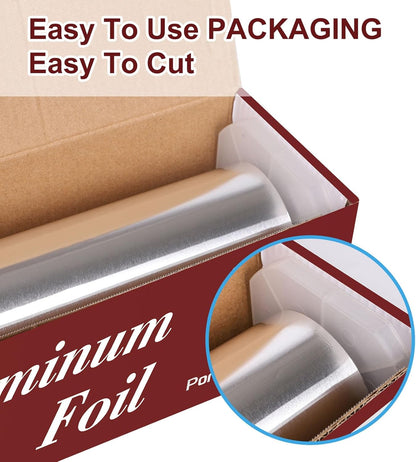 Skiennix Heavy Duty Aluminum Foil Roll - Food Safe 18 Inches x 500 FT | Durable Kitchen Wrap