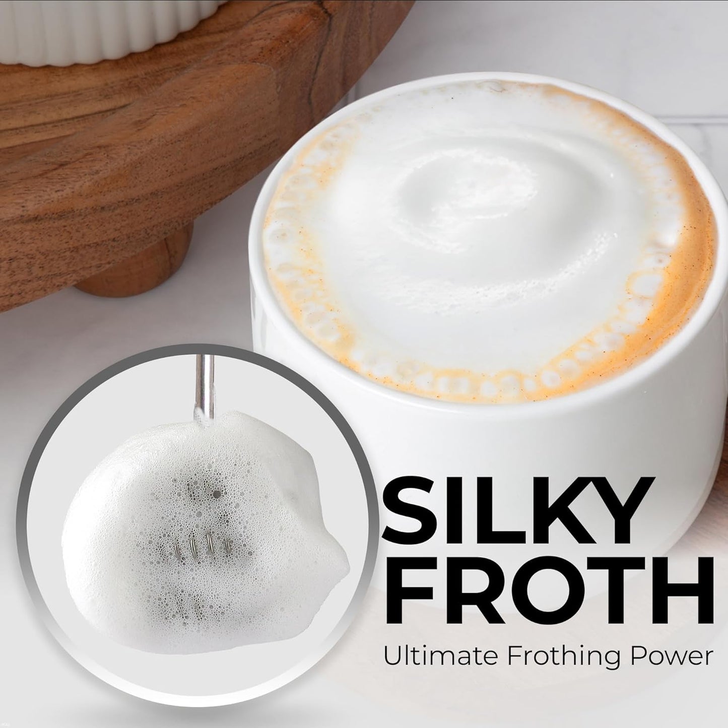 Zulay Kitchen Tornado Triple Whisk Milk Frother - Handheld Foam Maker for Coffee & Lattes | Vivid Emerald, Includes 4 Duracell Batteries