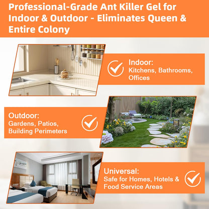 Skiennix Ant Killer Gel Bait Stations - 32 PCS Extra Strength Traps for Carpenter Ants | Safe for Pets & Kids