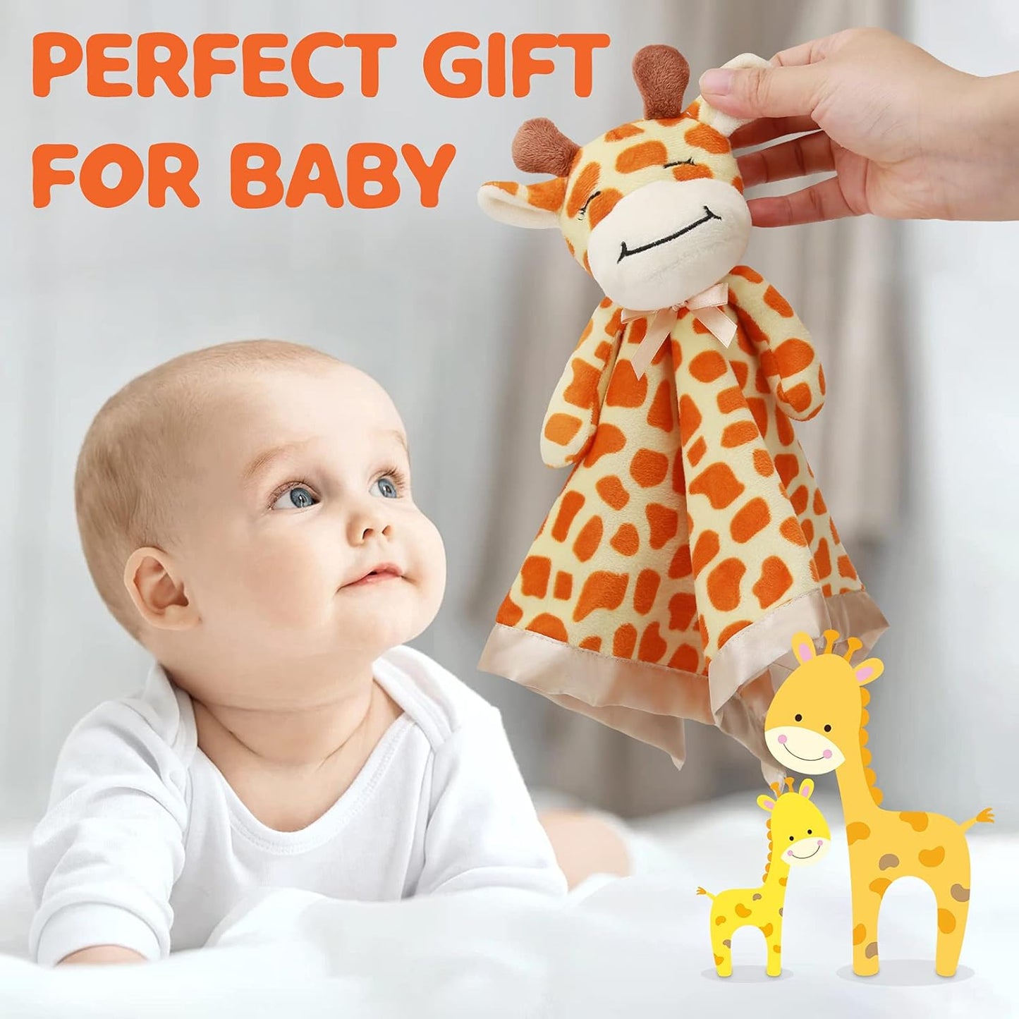 Pro Goleem Giraffe Lovey - Soft Security Blanket & Snuggle Toy for Infants | 16-Inch Unisex Baby Gift