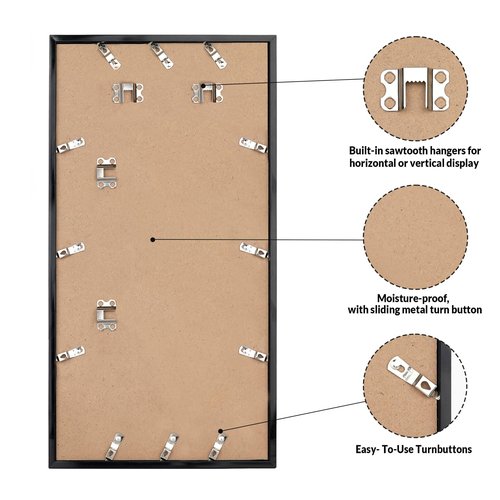 LaVie Home 20x36 Picture Frame for Wall Display, 20x36 Black Picture Frame with HD Plexiglas, 20 x 36 Poster Frame 1 Pack, Display Frame for Vertical or Horizontal, Classic Collection