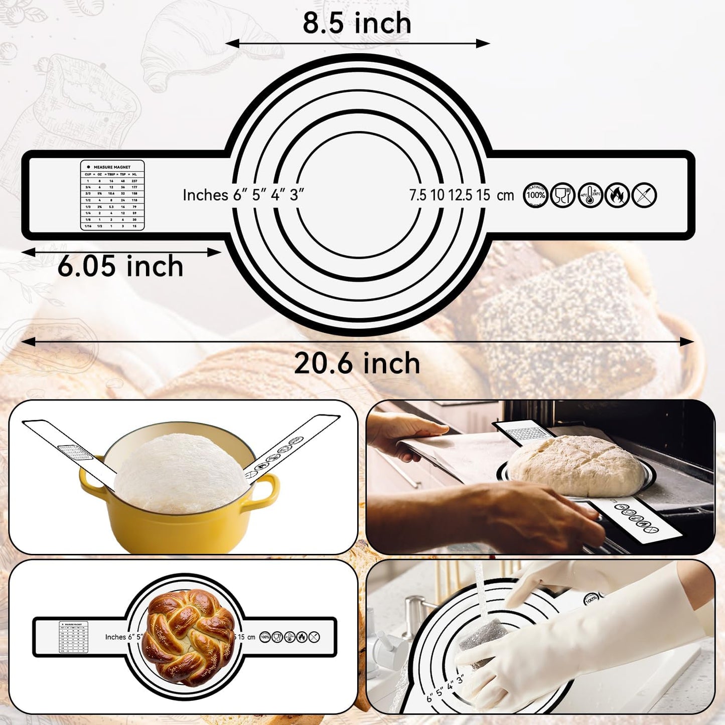Skiennix 24 PCS Sourdough Starter Kit - Includes 34oz Jar & Silicone Banneton Proofing Baskets