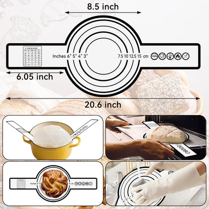 Skiennix 24 PCS Sourdough Starter Kit - Includes 34oz Jar & Silicone Banneton Proofing Baskets