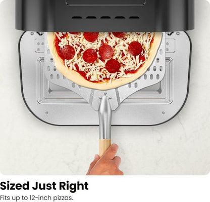 CHEFMAN Indoor Pizza Oven - 12-Inch Pizzas in Minutes, Heats Up to 800°F | Electric Countertop Maker with Touchscreen Presets, Pizza Stone & Peel - Stainless Black