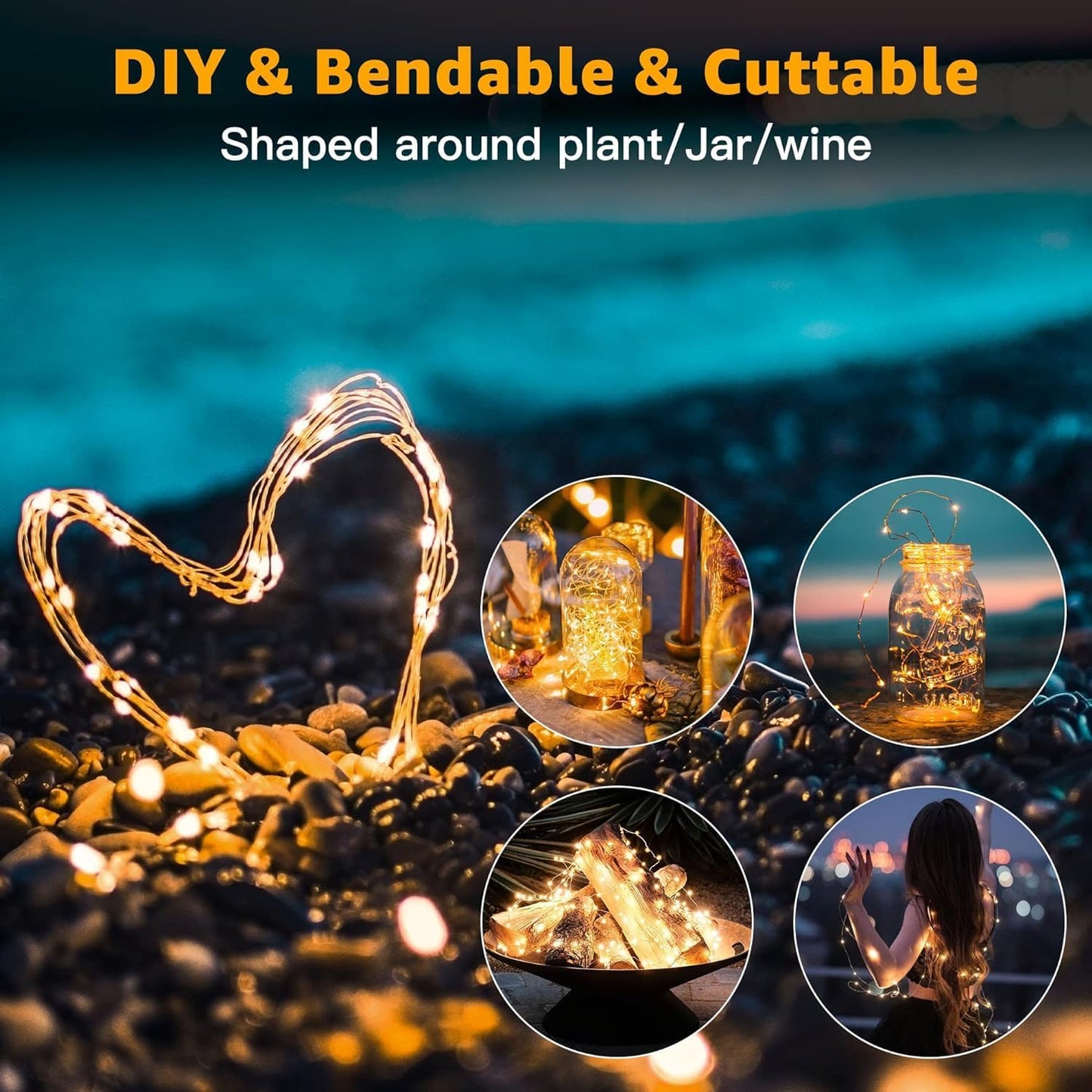 Skiennix 20 Pack Fairy Lights - Battery Operated 7ft Mini String Lights for Wedding & Party Decor | Warm White & Cool White