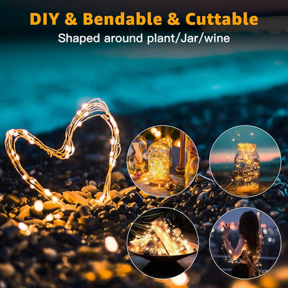 Skiennix 20 Pack Fairy Lights - Battery Operated 7ft Mini String Lights for Wedding & Party Decor | Warm White & Cool White