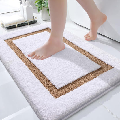 OLANLY Bathroom Rugs - Extra Soft Microfiber Mat | Quick-Dry, Machine Washable, 32x20, Brown
