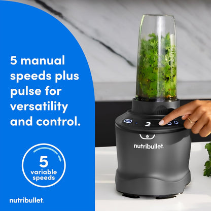 Nutribullet SmartSense Blender Combo - 1400W Power, 64oz Pitcher & 32oz/24oz Cups | Smoothies & Soups in Gunmetal Gray